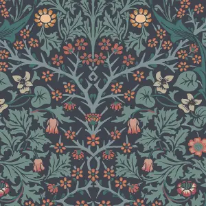 William Morris Gallery Collection Navy Blackthorn Smooth Wallpaper