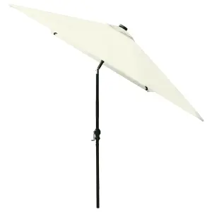 Berkfield Parasol with LEDs and Steel Pole Sand 2x3 m