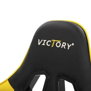 Gaming Chair Faux Leather Yellow VICTORY