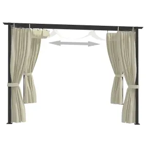 Berkfield Gazebo with Curtains 3x3 m Cream Steel