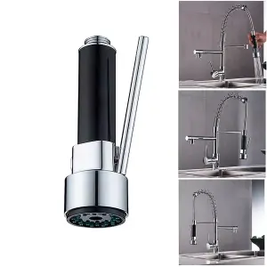 Pull-Down Kitchen Tap Chrome Finish Swivel Spout Mixer Tap Dual Spout Faucet