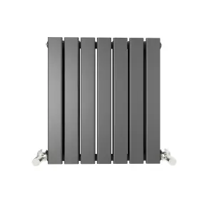 Anthracite Flat Tube 600x532mm Horizontal Double Panel Heated Towel Radiator