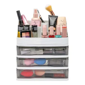 Makeup Organizer - Cosmetic Organiser Transparent Drawer -Cosmetic Box Tray with Drawers - Vanity Countertop Display Case