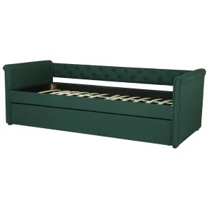 Fabric EU Single Trundle Bed Green LIBOURNE