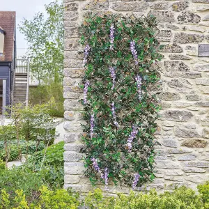 Faux Wisteria Trellis - UV & Weather Resistant Realistic Artificial Flower Garden Wall or Fence Decoration - Measures H180 x W90cm