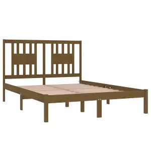 Berkfield Bed Frame Honey Brown Solid Wood Pine 120x200 cm