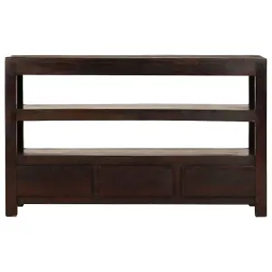 Berkfield TV Cabinet Solid Acacia Wood 90x30x55 cm Dark Brown