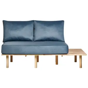 2 Seater Fabric Sofa with Table Blue SALO