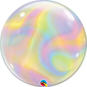 Qualatex Iridescent Swirls Bubble Balloon Multicoloured (One Size)