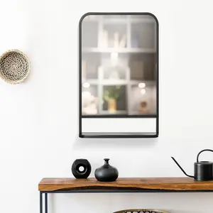 Kornelia Framed Wall Mounted Vanity Mirror in Black