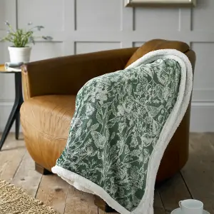 SuperSoft Cosy Warm Large Fleece Throw Secret Garden Green