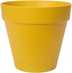 Elho Loft Urban Round 40cm Plastic Plant Pot in Ochre