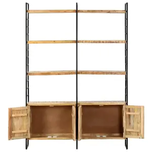 Berkfield 4-Tier Bookcase 124x30x180 cm Rough Mango Wood