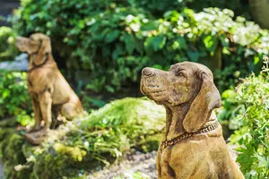 Pair of Life Size Hound Statues