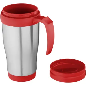 Bullet Sanibel Insulated Mug Silver/Red (12 x 18 x 8 cm)