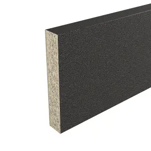 GoodHome Berberis Super matt Black Laminate & particle board Upstand (L)3000mm