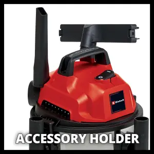 Einhell Wet And Dry Vacuum Cleaner 20L Steel Tank 1250W With Blowing Function Castor Wheels TC-VC 1820 S