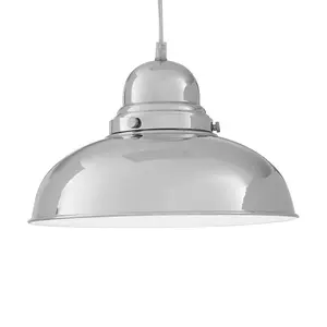 Interiors by Premier Jasper Bowl Shaped Pendant Light with Chrome Finish