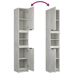 Berkfield 3 Piece Bathroom Cabinet Set Concrete Grey Engineered Wood