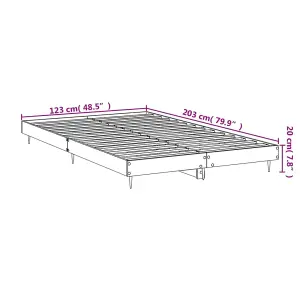 Berkfield Bed Frame Concrete Grey 120x200 cm Engineered Wood