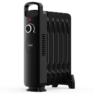 VonHaus Oil Filled Radiator 6 Fin, Oil Heater Portable Electric Free Standing 800W for Home, Office, Any Room