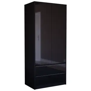 Vida Designs Glinton 2 Door 2 Drawer Wardrobe (100% FSC), Black