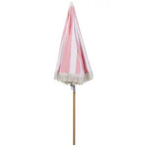 Garden Market Parasol 1.5 m Pink and White MONDELLO