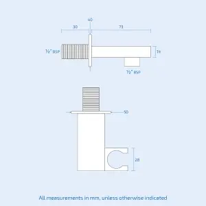 Penderal Rectangular Shower Handset Kit With 1.5m Hose & Adjustable Bracket