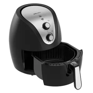 EMtronics Large Family Air Fryer with 4.5L Basket and Timer - Black