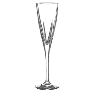 RCR Crystal - Fusion Champagne Flutes Set - Modern Cut Glass Stemware Goblets - 170ml - 6pc