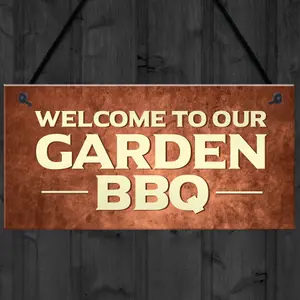 Red Ocean BBQ Barbecue Sign For Garden Novelty Garden Signs And Plaques Welcome Signs