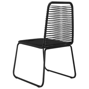 Berkfield Outdoor Chairs 6 pcs Poly Rattan Black