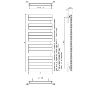 Ximax P2 Duplex White 4672BTU Vertical Towel radiator (W)600mm x (H)1420mm