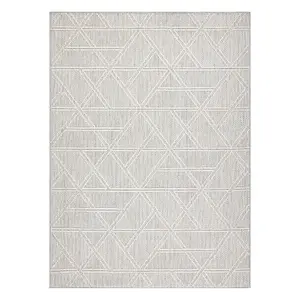 Carpet JERSEY 19241 grey - Rhombuses, geometric structural, loop BOHO  120x170 cm