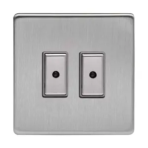 Varilight JDSE102S Dimmer Switch 2-Gang Brushed Steel