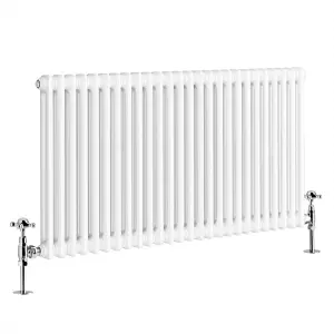 G-Rad White Double Column Horizontal Radiator - (H) 600 x (W) 1165mm