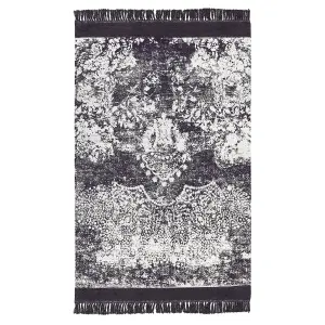 Viscose Area Rug 140 x 200 cm Violet and White AKARSU