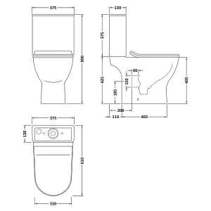 Dezine Alto Close Coupled Toilets with Upgraded Soft Close Seat