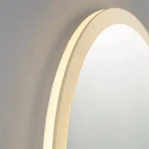 Bathroom Wall Mirror - 800mm Rounded - LED Light (3 Tone) - Anti Fog Demister - Magnifying Mirror