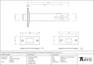 From The Anvil Aged Brass 5" Heavy Duty Tubular Deadbolt