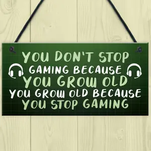 Red Ocean Games Room Novelty Gamer Sign For Boys Bedroom Man Cave Funny Gifts For Him