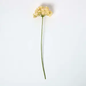 Homescapes Artificial Stem of Yellow Hydrangea Flowers, 60 cm