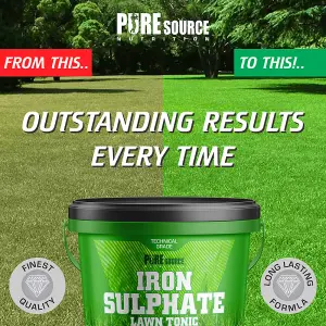 Iron Sulphate 10kg Bucket Makes Grass Greener Hardens Turf and Prevents Lawn Disease Makes upto 10000L Covers upto 10000m2 by PSN