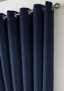 Adiso Eyelet Ring Top Curtains Navy 168cm x 137cm