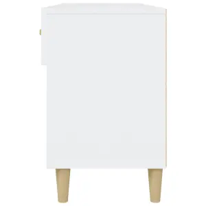 Berkfield Shoe Cabinet High Gloss White 102x35x55 cm Engineered Wood