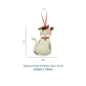 FELT DEC CAT - Felt Decoration Kit: Christmas: Cat - Trimits