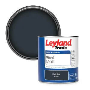 Leyland Trade Vinyl Matt Walls & Ceilings Emulsion Paint Black Blue (RAL 5004) 1L