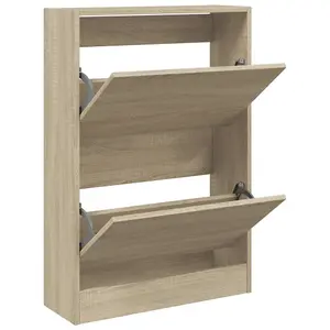 Berkfield Shoe Cabinet Sonoma Oak 60x21x87.5 cm Engineered Wood