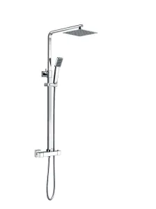 Luxury Bathrooms Modern Square Chrome Thermostatic Exposed Shower