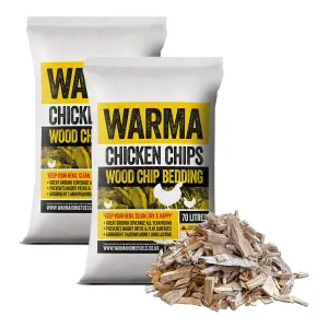 Premium Hardwood Animal Poultry Pet Coop Pen Ground Covering Bedding Chicken Chips 2 x 70L Bags